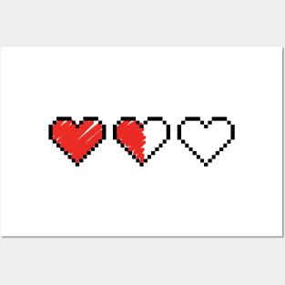 Pixel Heart Life Status Bar Posters and Art